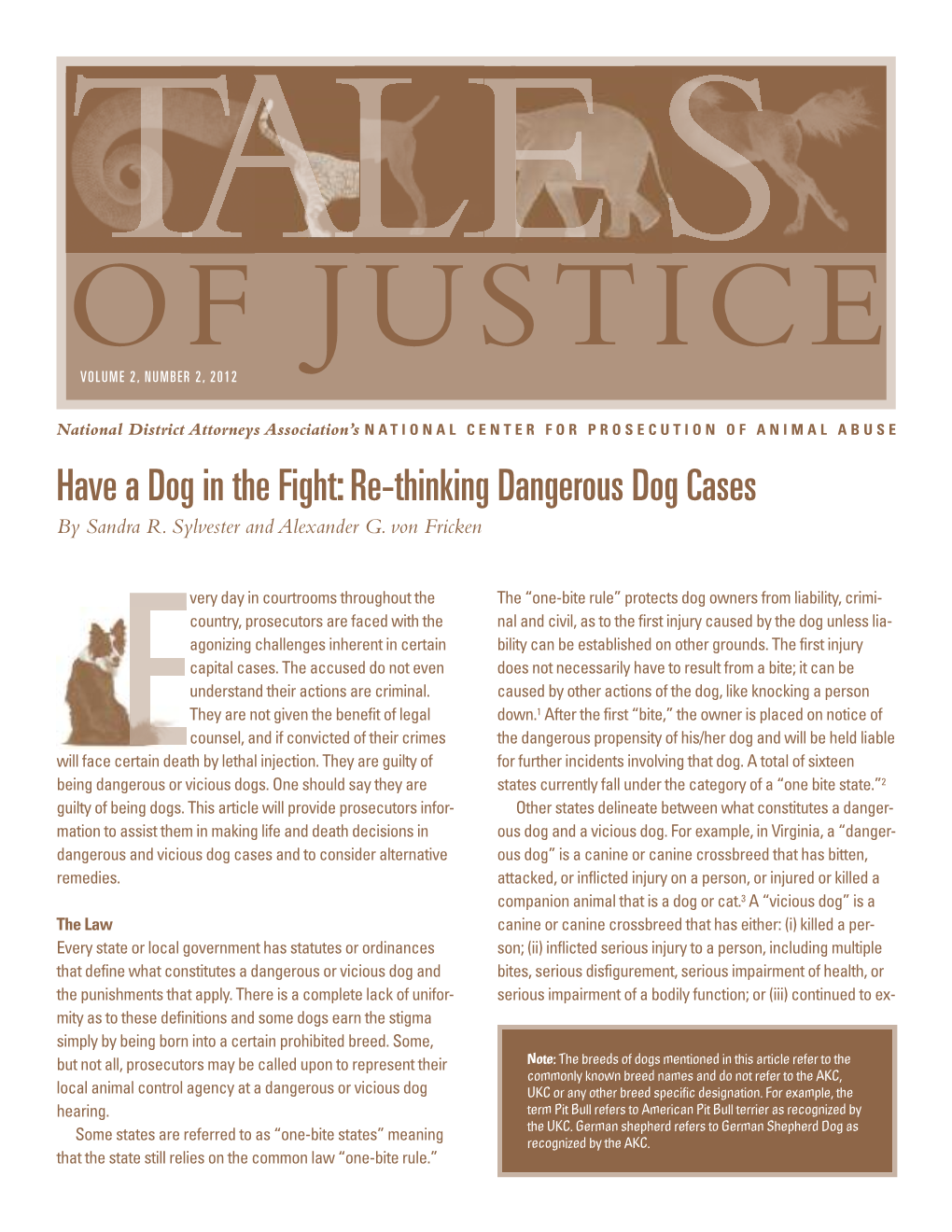 Re-Thinking Dangerous Dog Cases by Sandra R