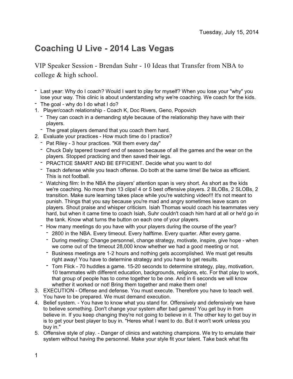 Coaching U Live - 2014 Las Vegas