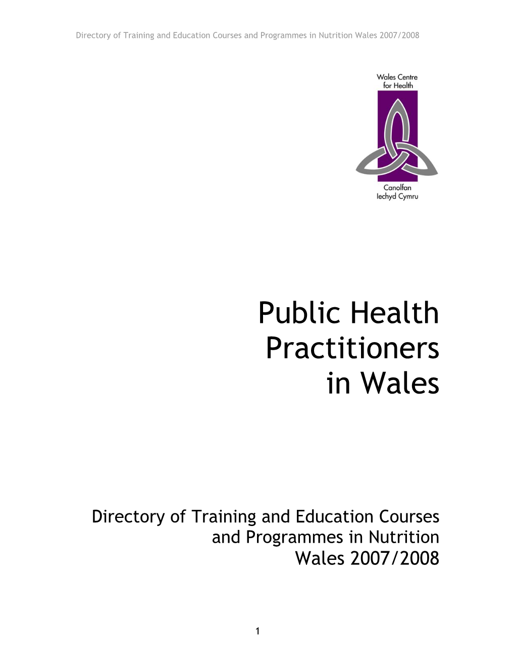 Public Health Practitioners in Wales