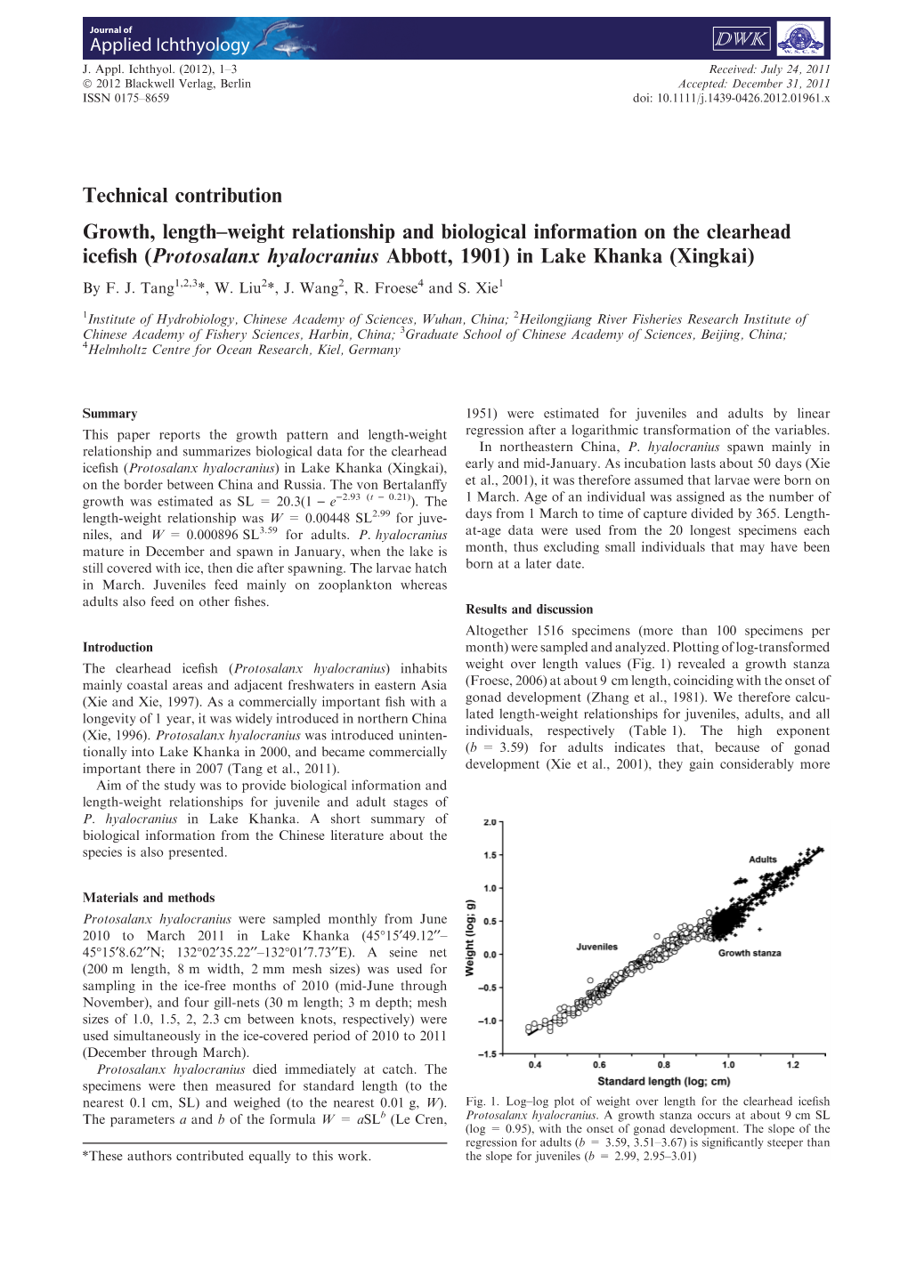 Growth, Lengthweight Relationship and Biological Information on The