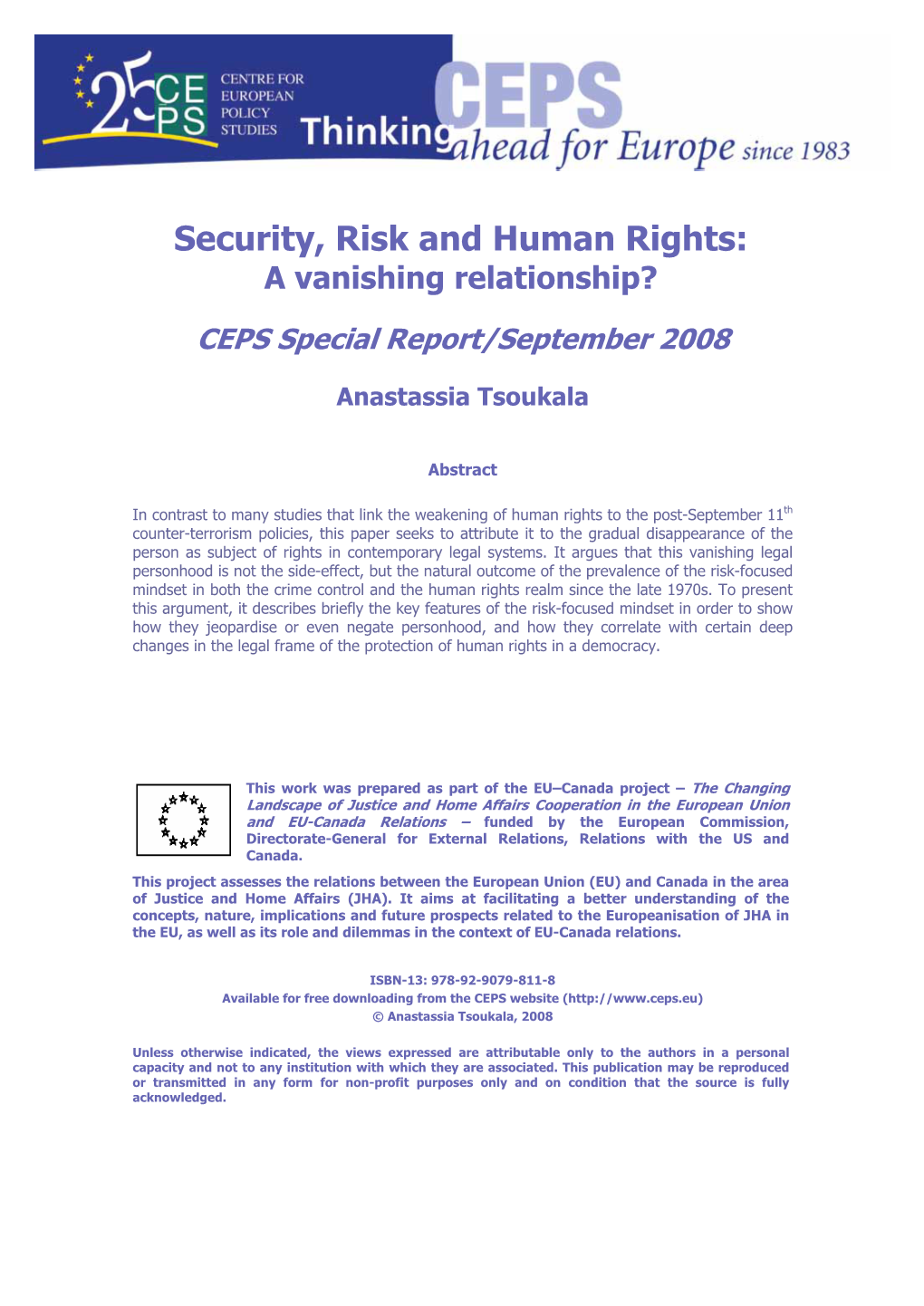 Security, Risk and Human Rights: a Vanishing Relationship?