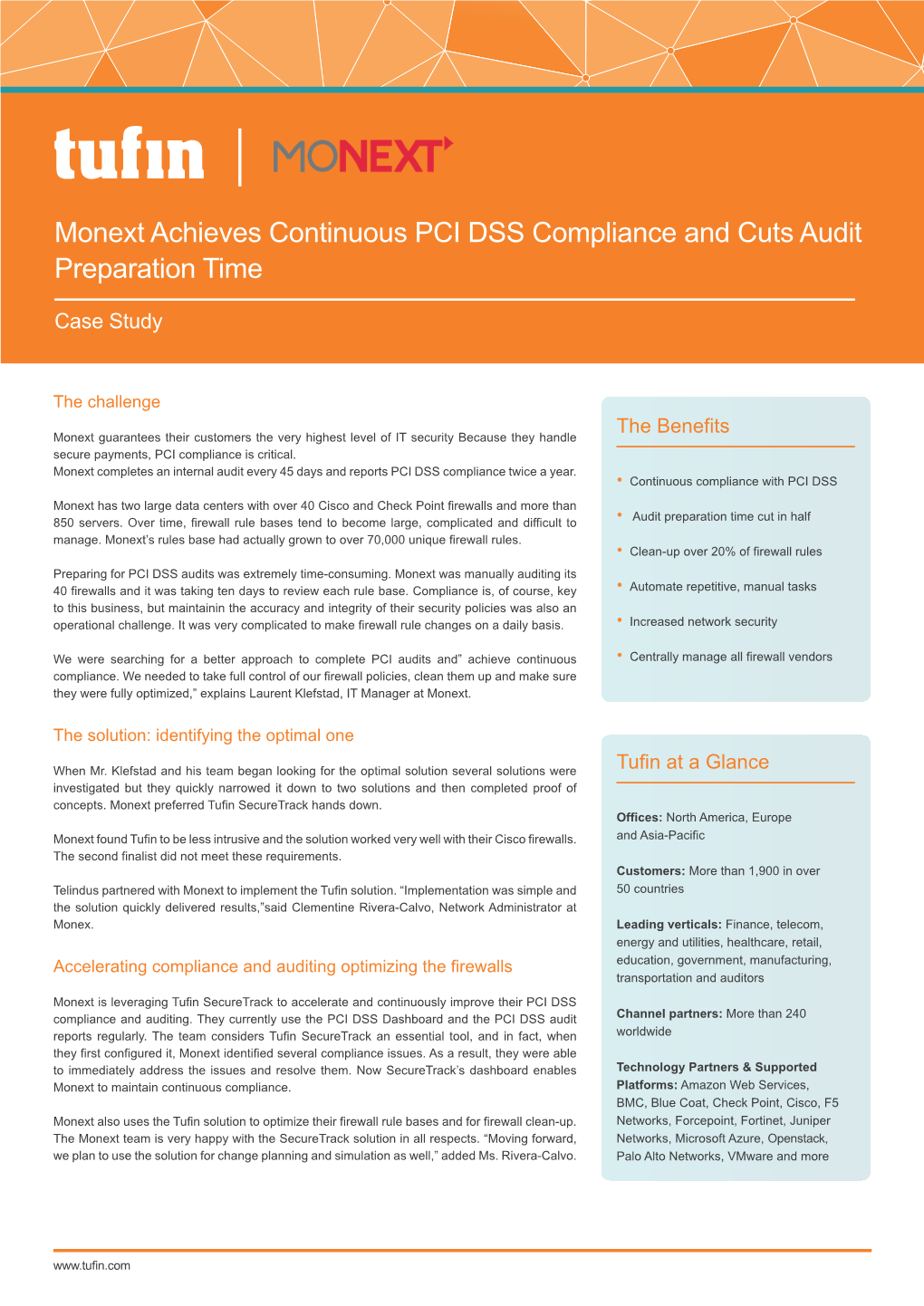 MONEXT Acheives Continous PCI Compliance with Tufin