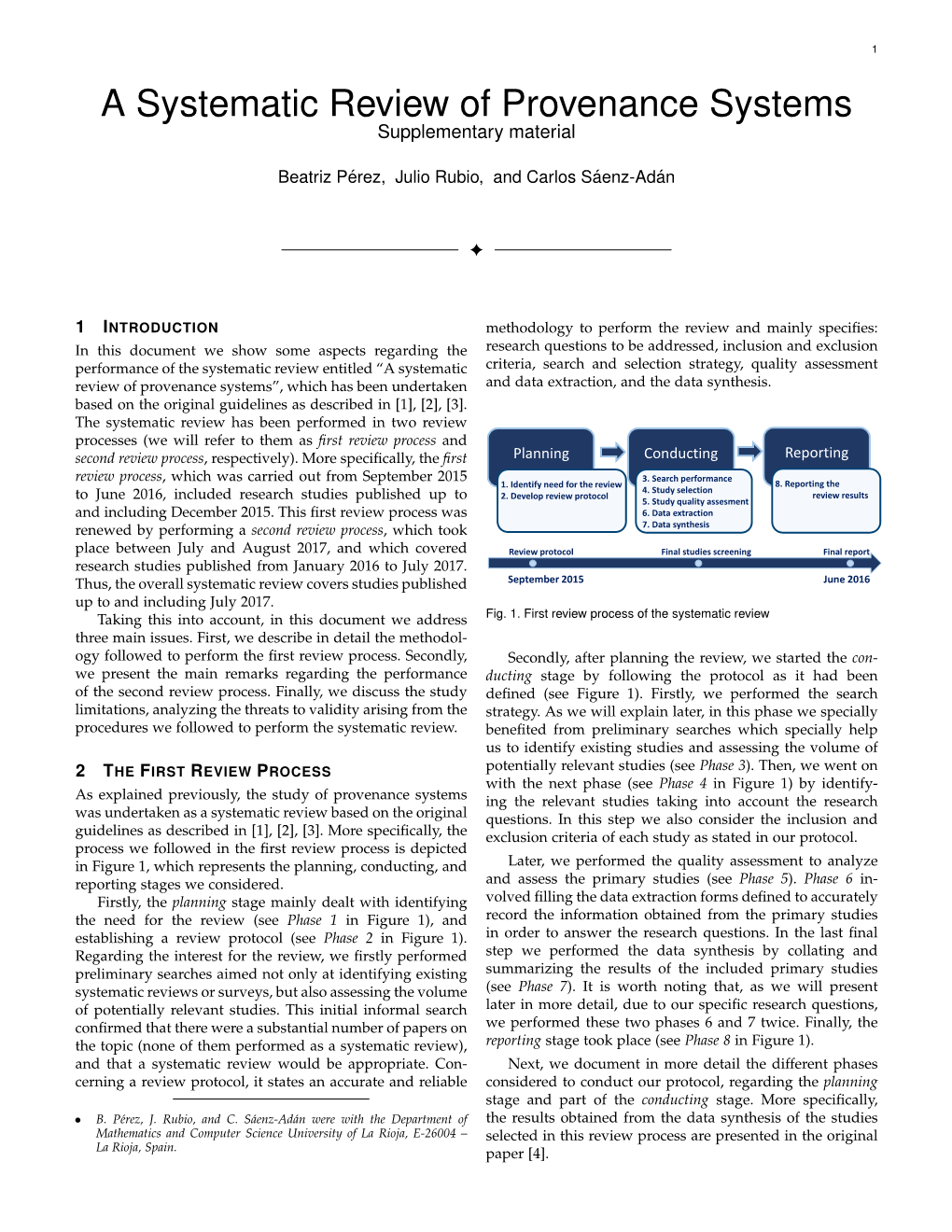 A Systematic Review of Provenance Systems Supplementary Material