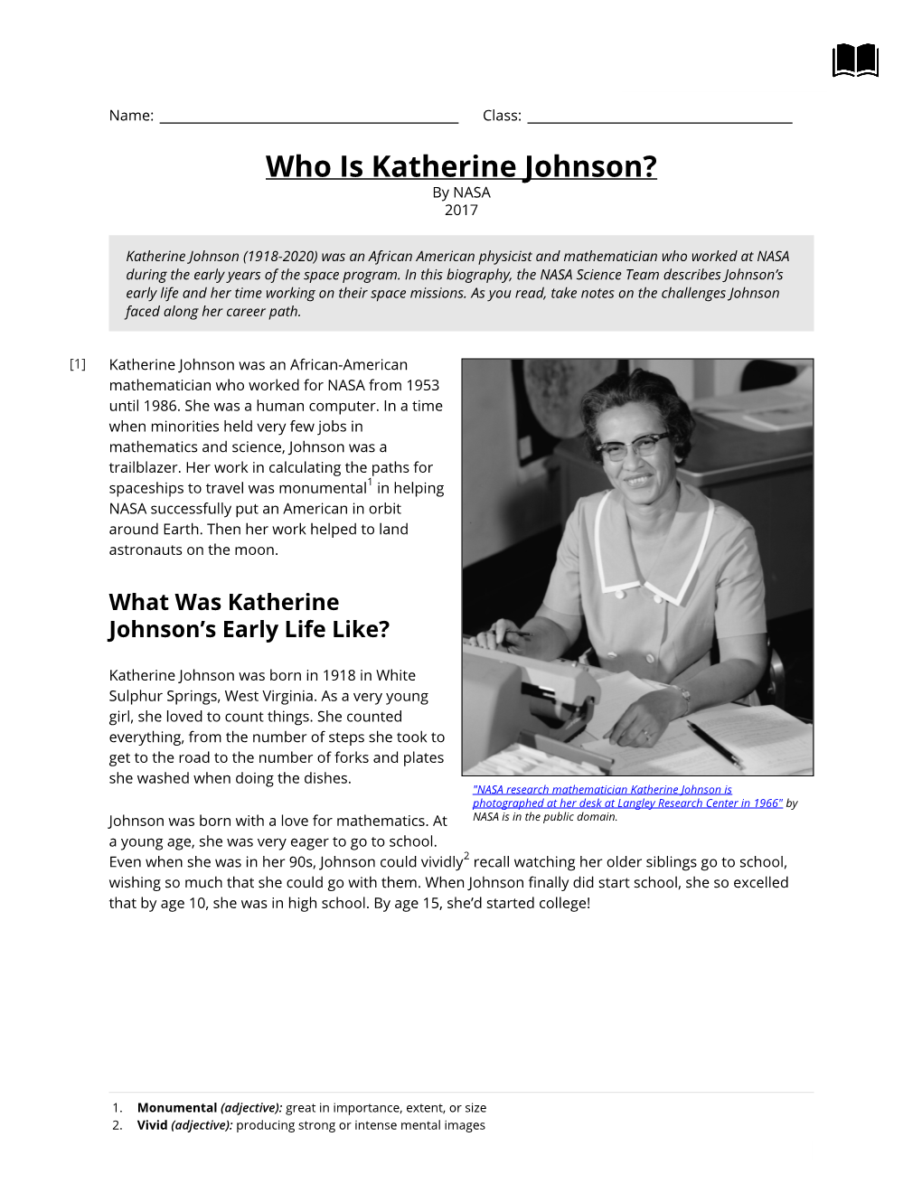 Who Is Katherine Johnson? by NASA 2017