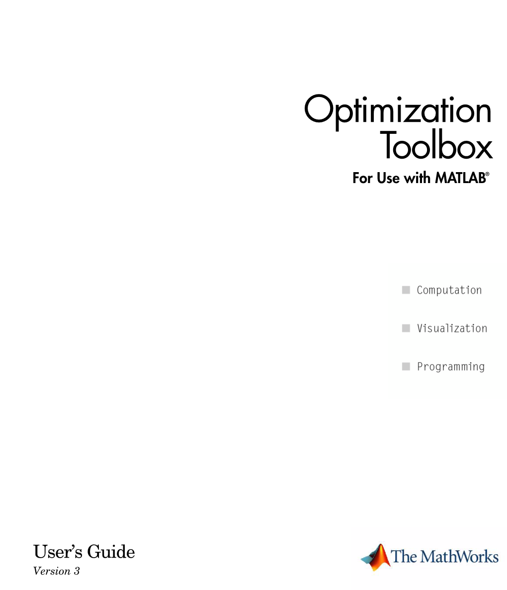 Optimization Toolbox for Use with MATLAB®