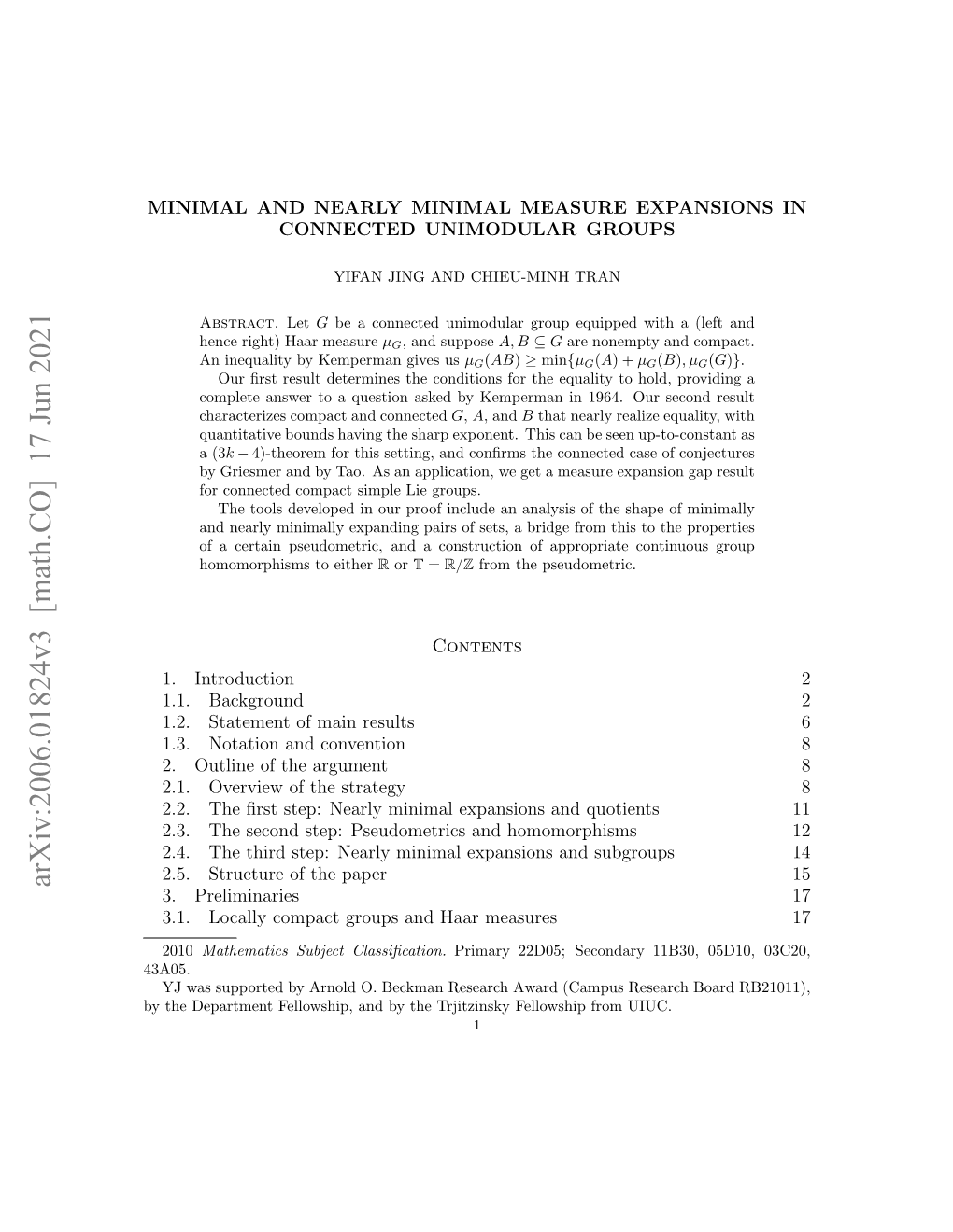 Arxiv:2006.01824V3 [Math.CO] 17 Jun 2021 3