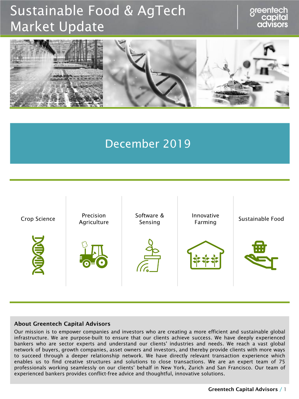 December 2019 Sustainable Food & Agtech