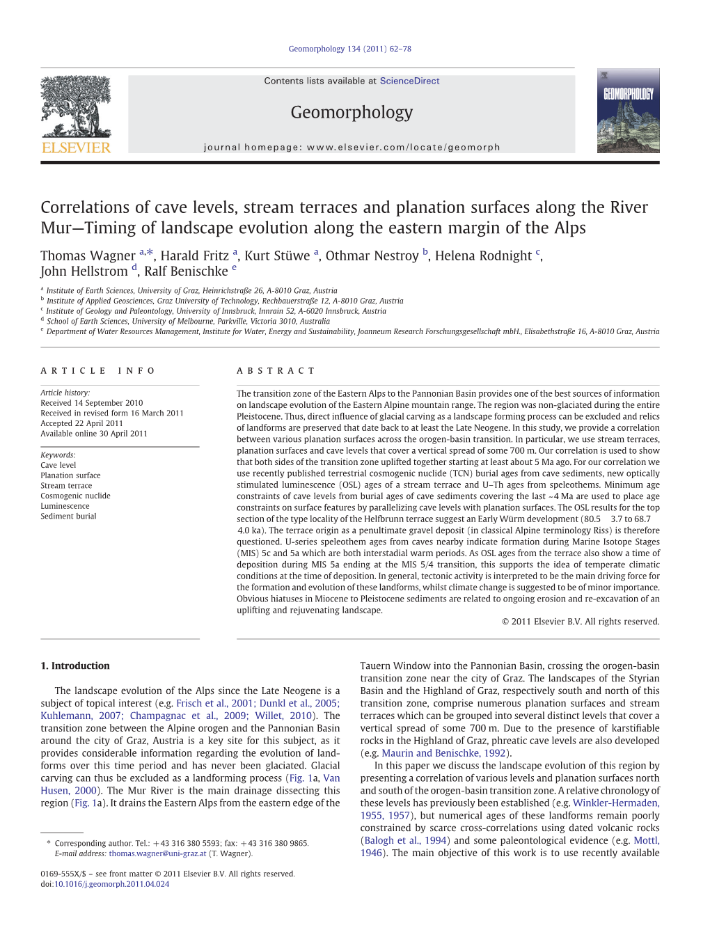 Geomorphology 134 (2011) 62–78