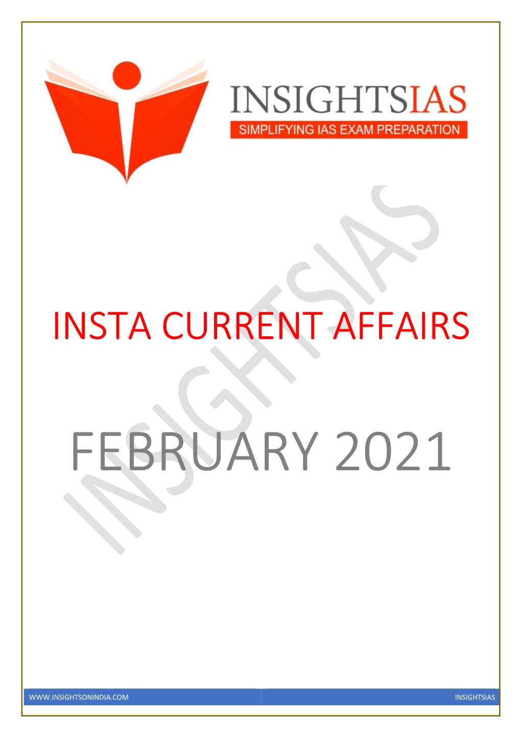 INSTA February 2021 Current Affairs Compilation