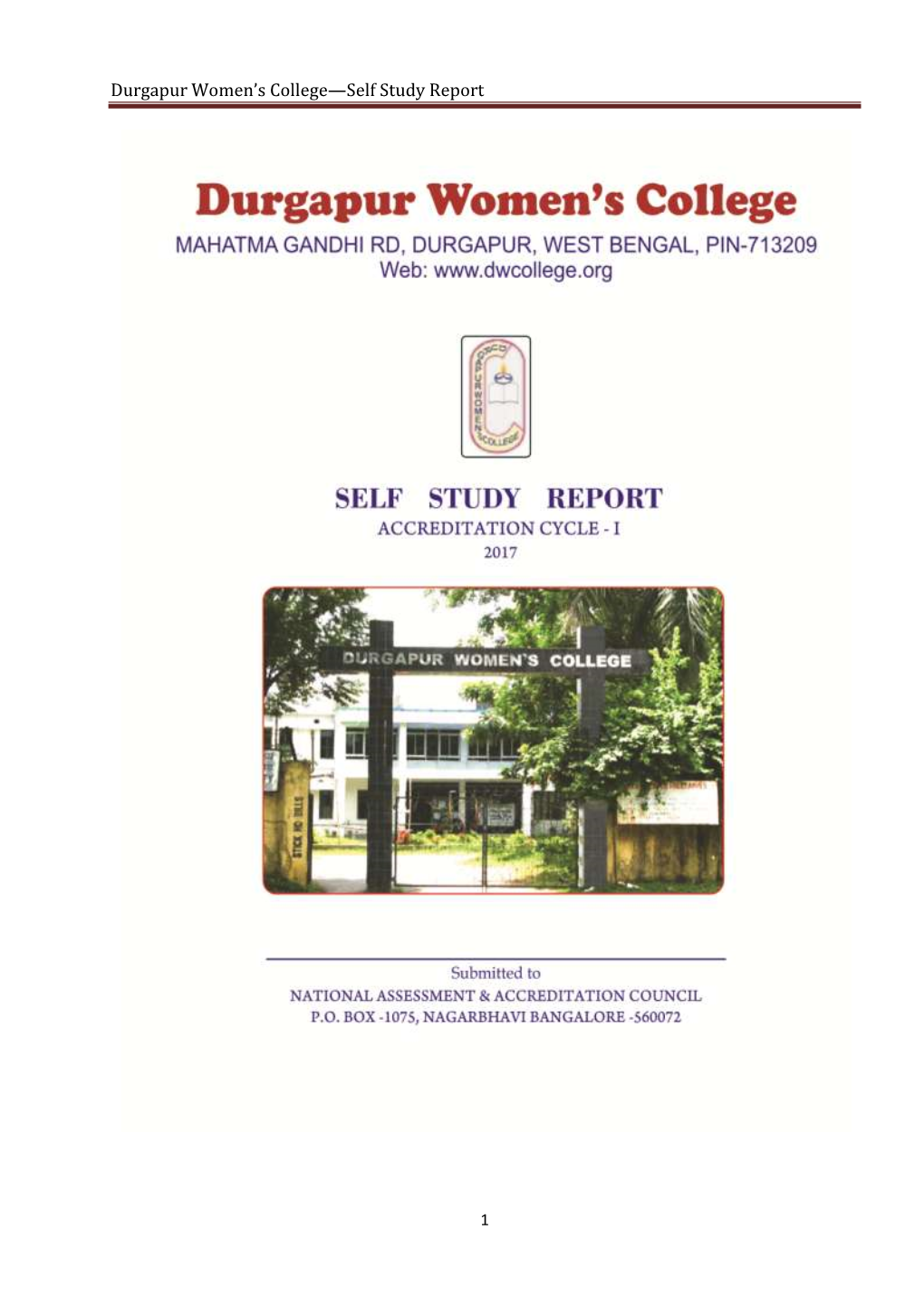 Durgapur Women's College--Self Study Report