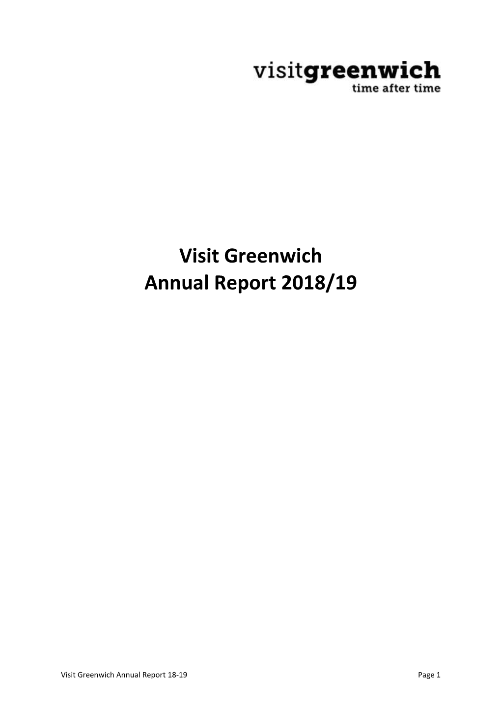 Visit Greenwich Annual Report 2018/19