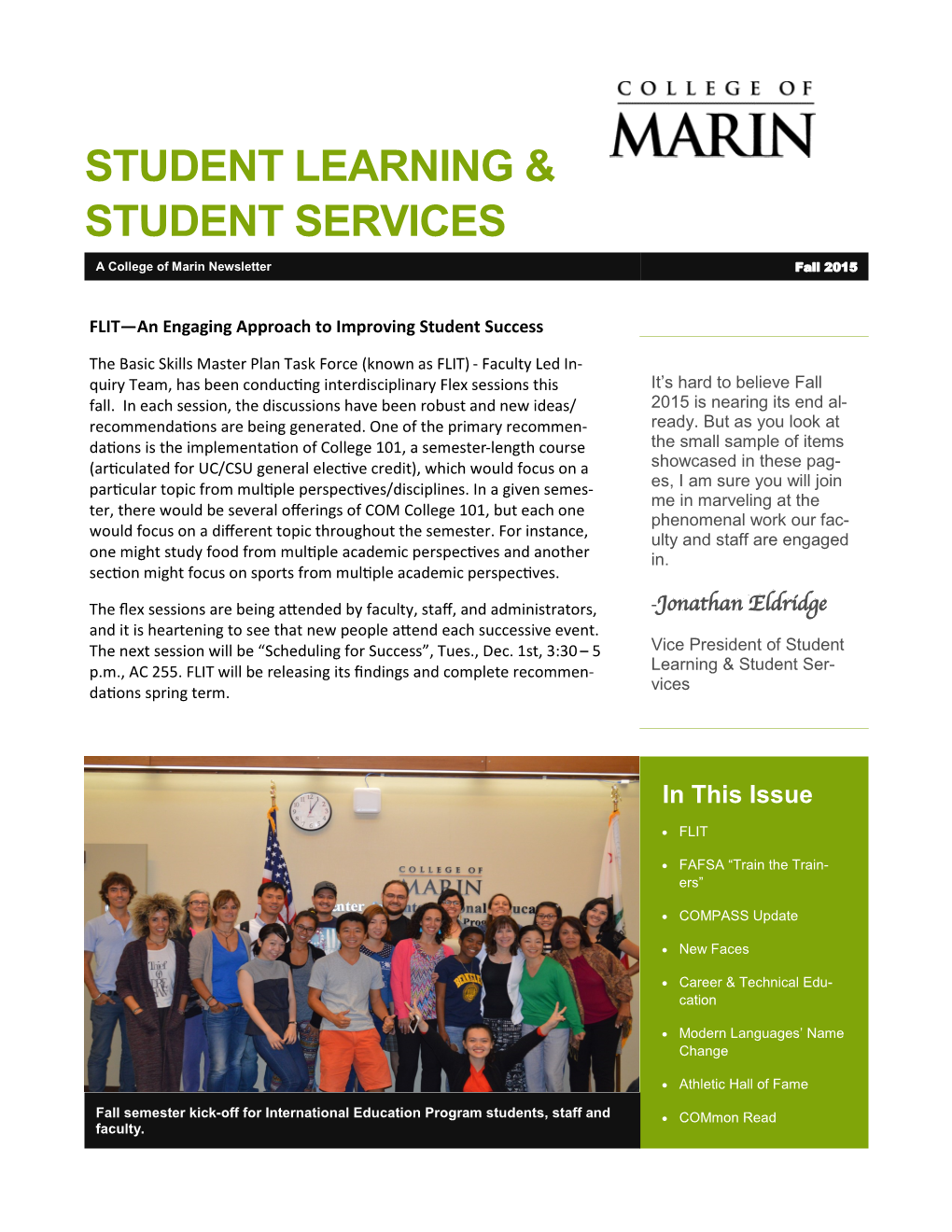 Student Learning & Student Services