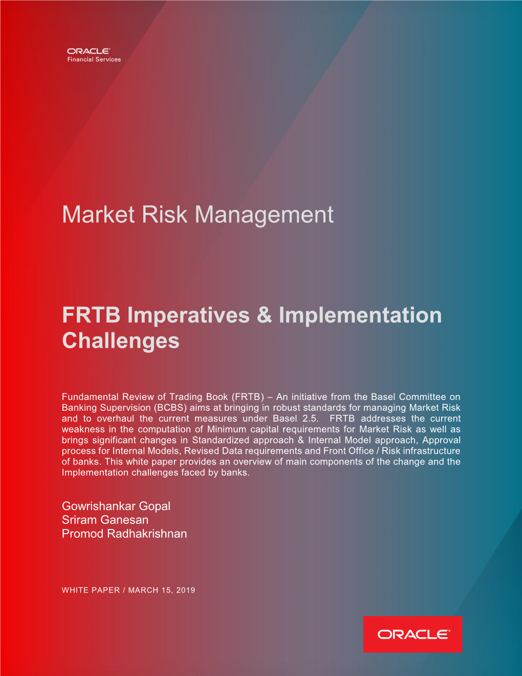 FRTB Imperatives and Implementation Challenges