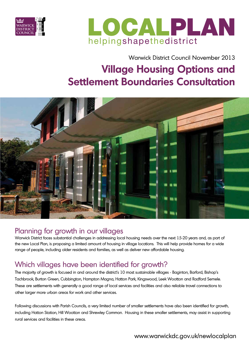 Village Housing Options and Settlement Boundaries Consultation