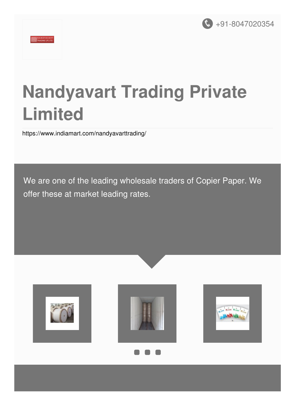 Nandyavart Trading Private Limited