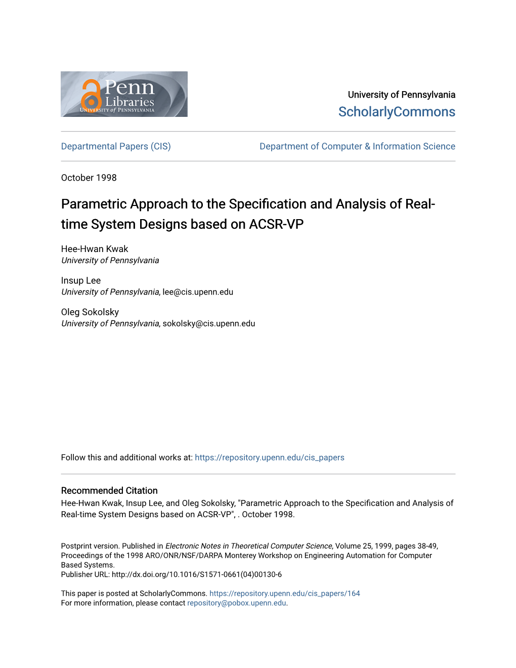 Parametric Approach to the Specification and Analysis of Real- Time System Designs Based on ACSR-VP