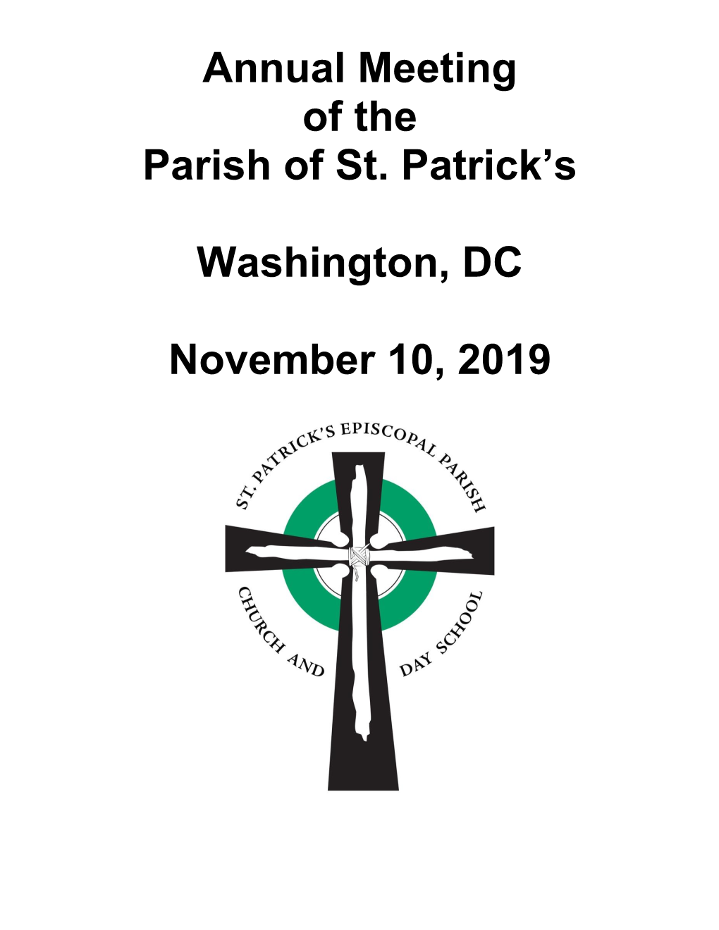 Annual Meeting of the Parish of St. Patrick's Washington, DC