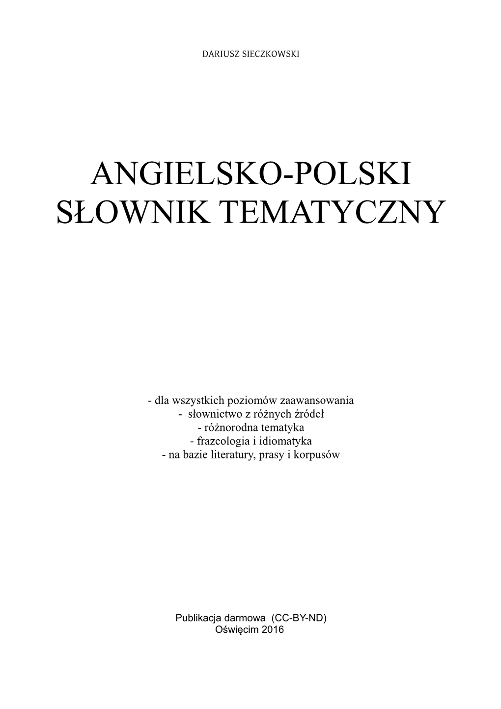 Angielsko-Polski Słownik Tematyczny