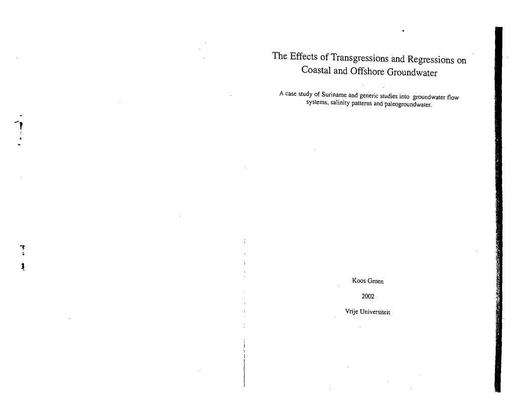 The Effects of Transgressions and Regressions on Coastal and Offshore Groundwater