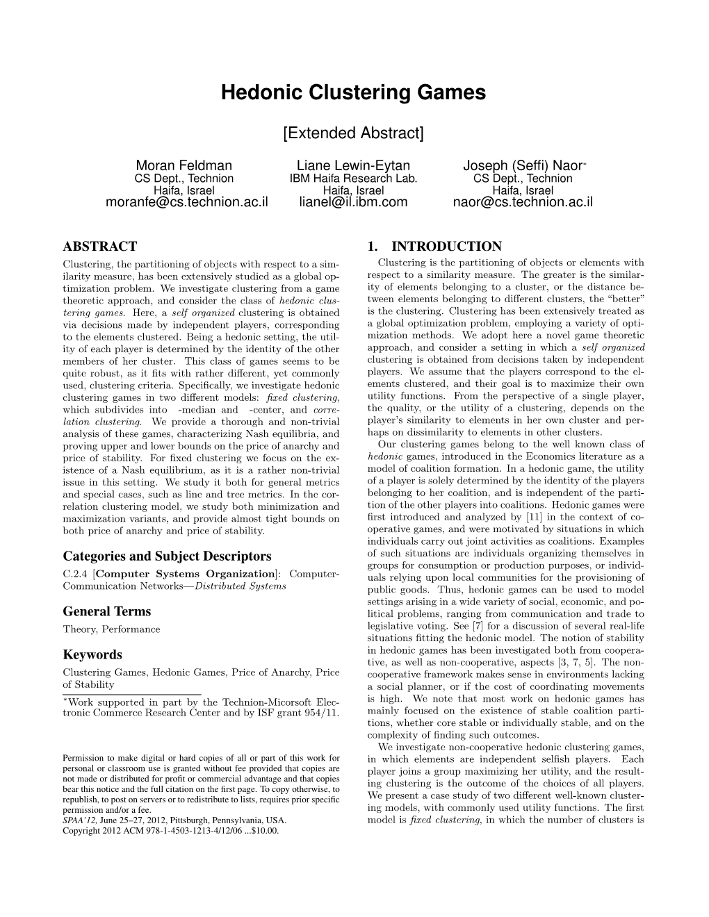 Hedonic Clustering Games