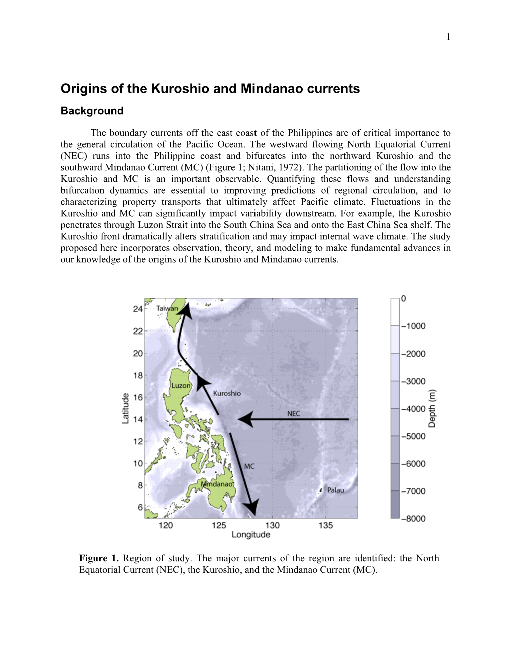 Origins of the Kuroshio and Mindanao Currents Background