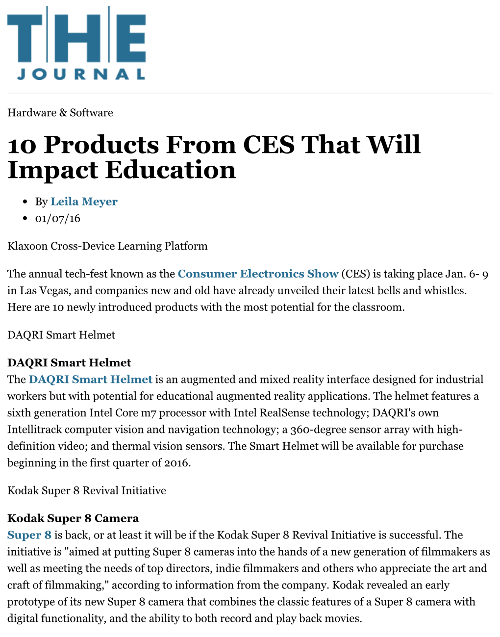 10 Products from CES That Will Impact Education