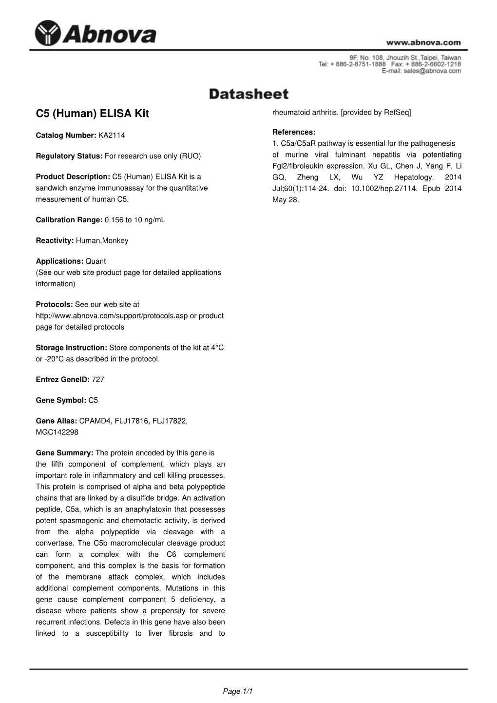 ELISA Kit Rheumatoid Arthritis