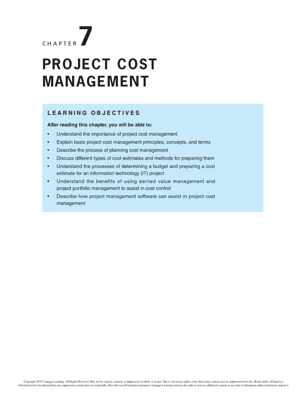 Project Cost Management