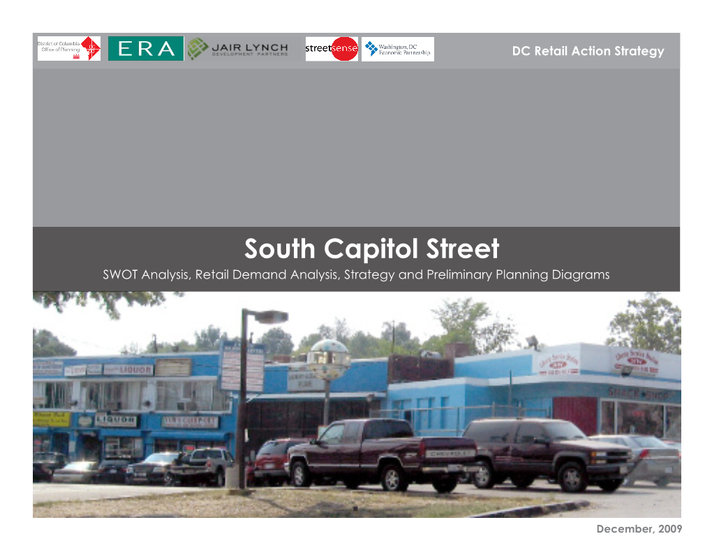 South Capitol Street SWOT Analysis, Retail Demand Analysis, Strategy and Preliminary Planning Diagrams