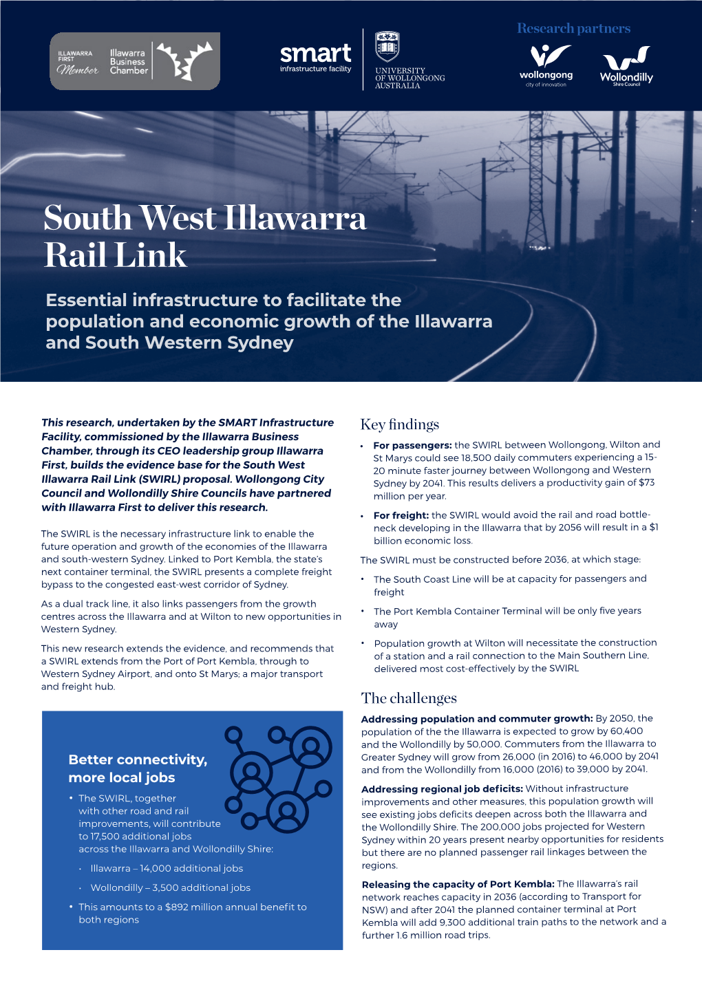 South West Illawarra Rail Link Essential Infrastructure to Facilitate the Population and Economic Growth of the Illawarra and South Western Sydney