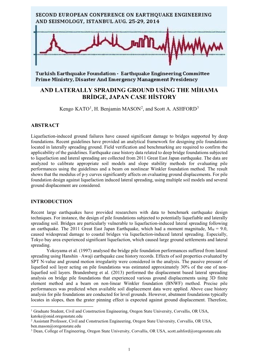 Beşinci Ulusal Deprem Mühendisliği Konferansı, 26-30 Mayıs 2003