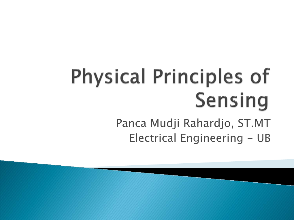 Physical Principles of Sensing