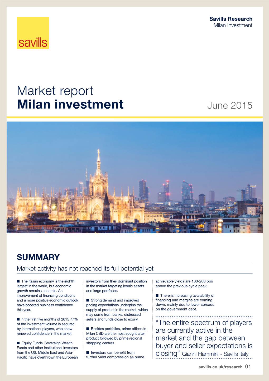 Market Report Milan Investment June 2015