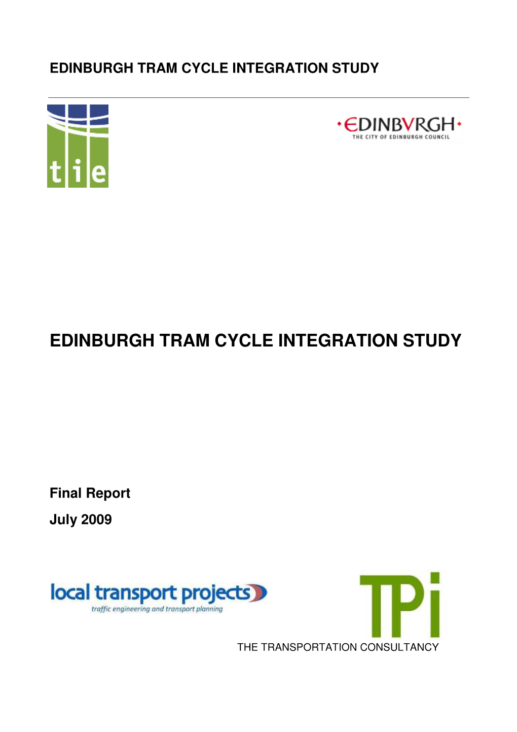 Edinburgh Tram Cycle Integration Study