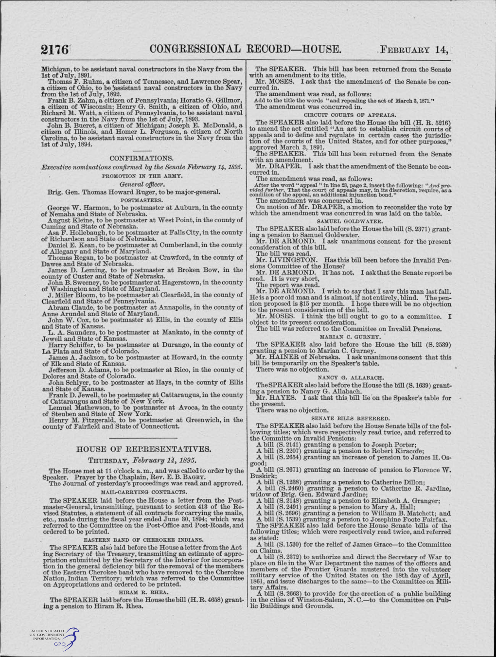 Congressional Record-House. .February 14, ~
