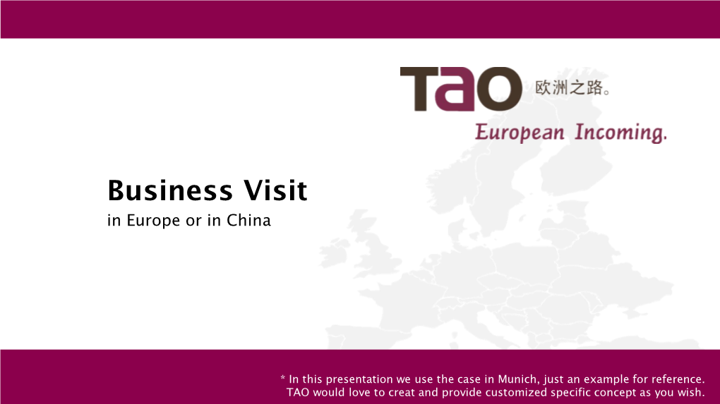 Business Visit in Europe Or in China