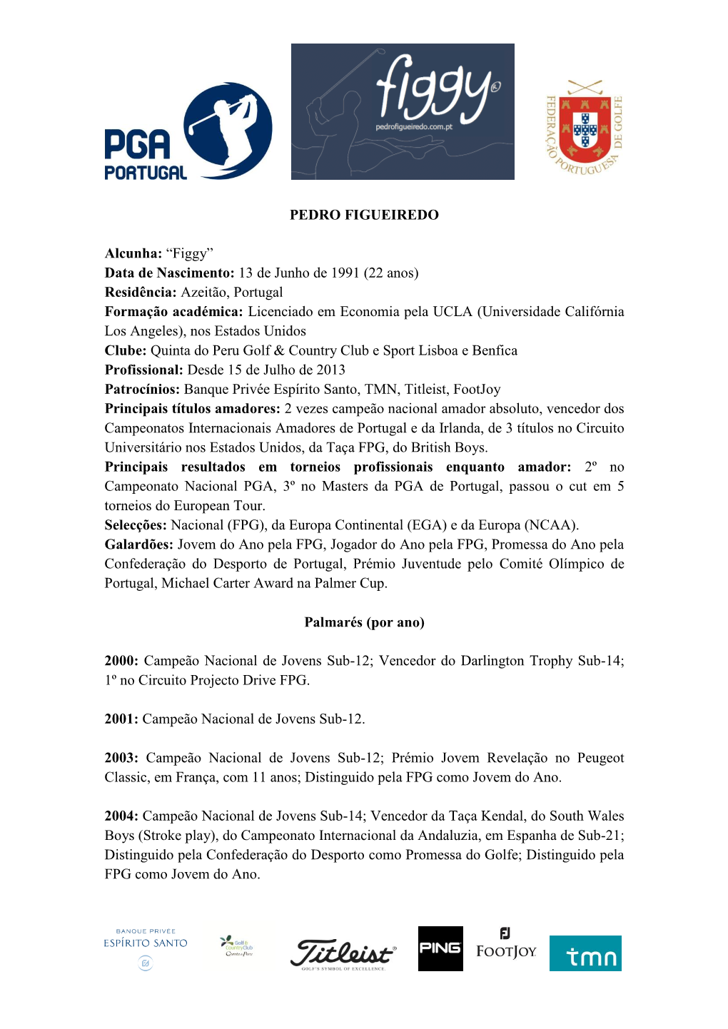 PEDRO FIGUEIREDO Alcunha: “Figgy” Data De Nascimento: 13 De Junho De 1991 (22 Anos) Residência: Azeitão, Portugal Formaç