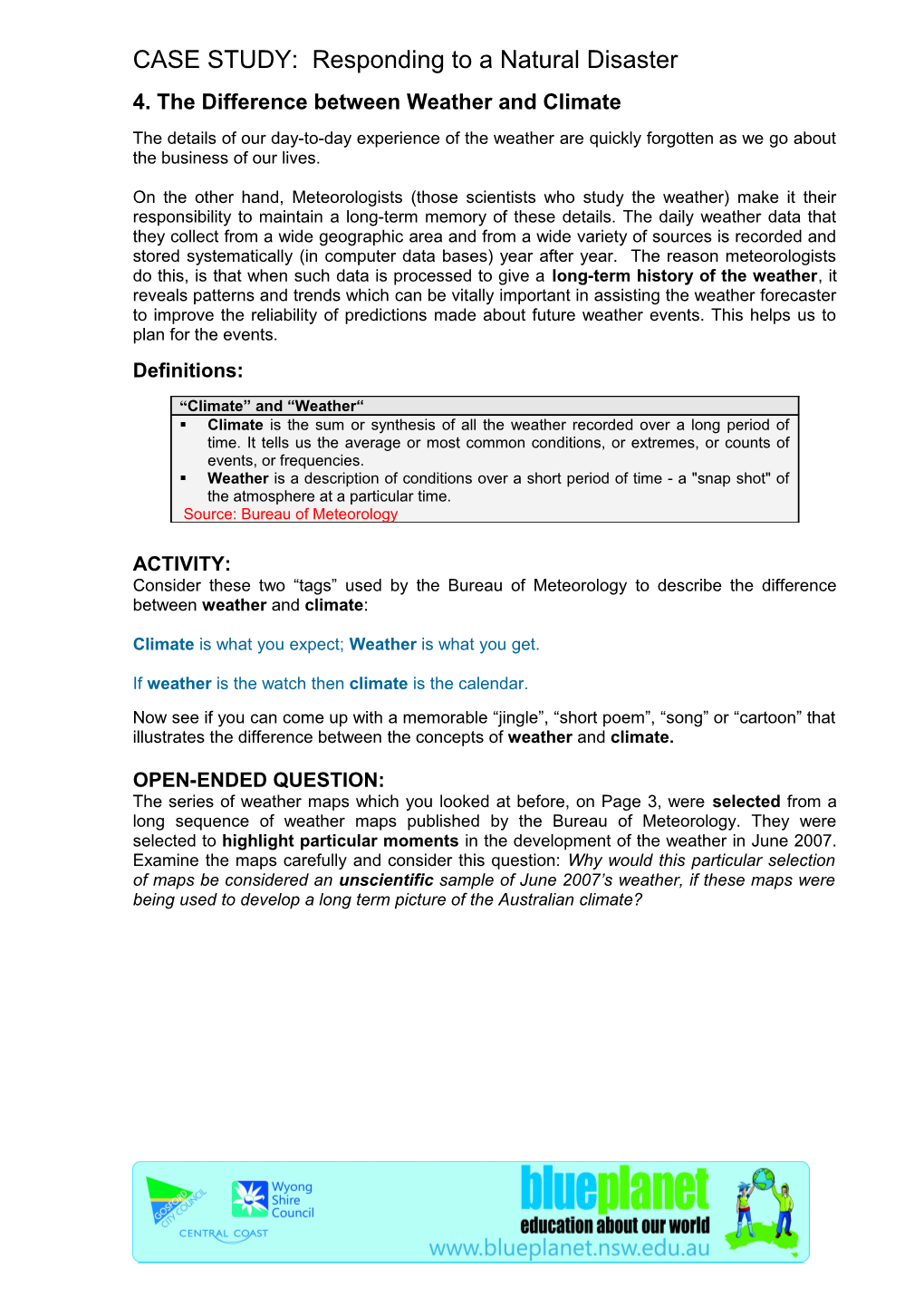 4. the Difference Between Weather and Climate