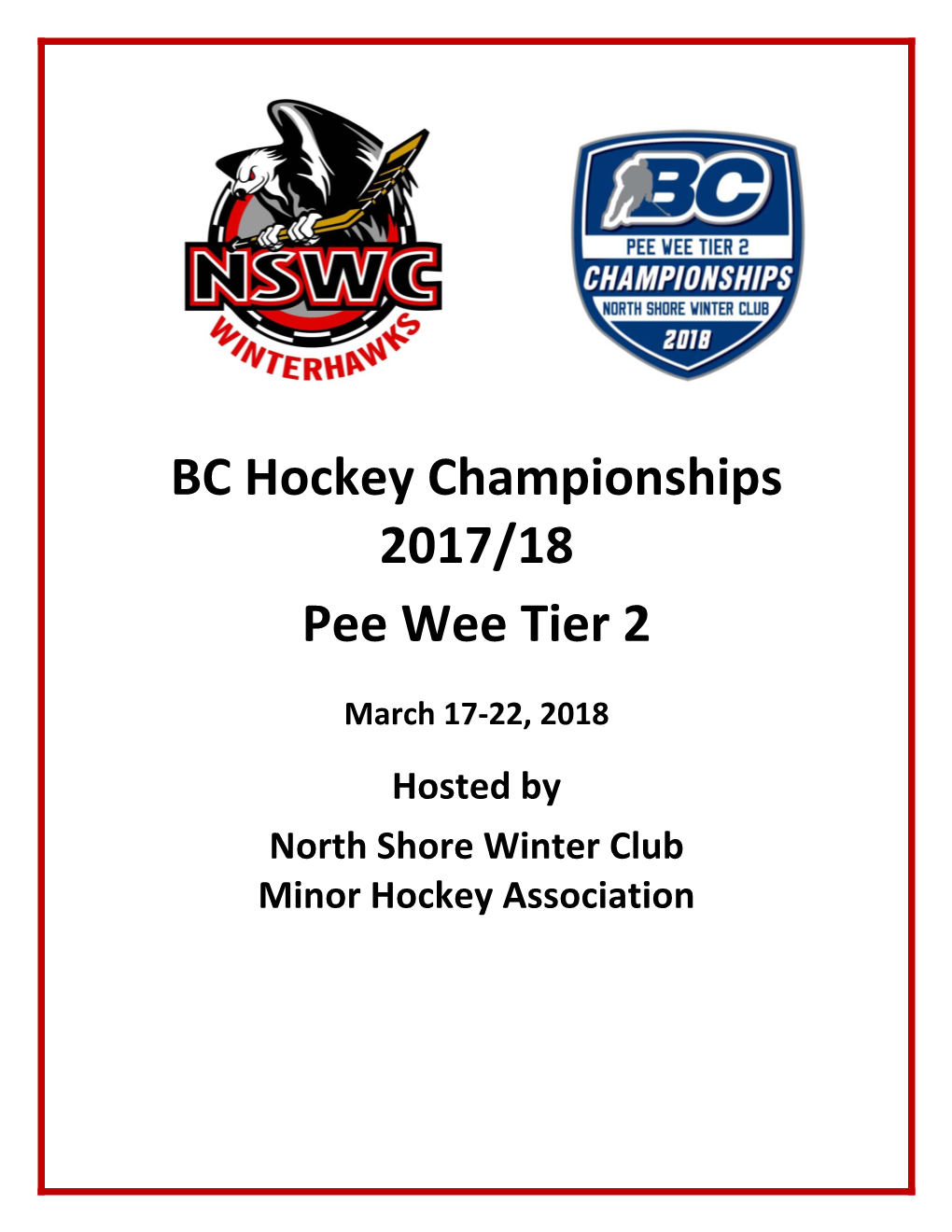 BC Hockey Championships 2017/18 Pee Wee Tier 2