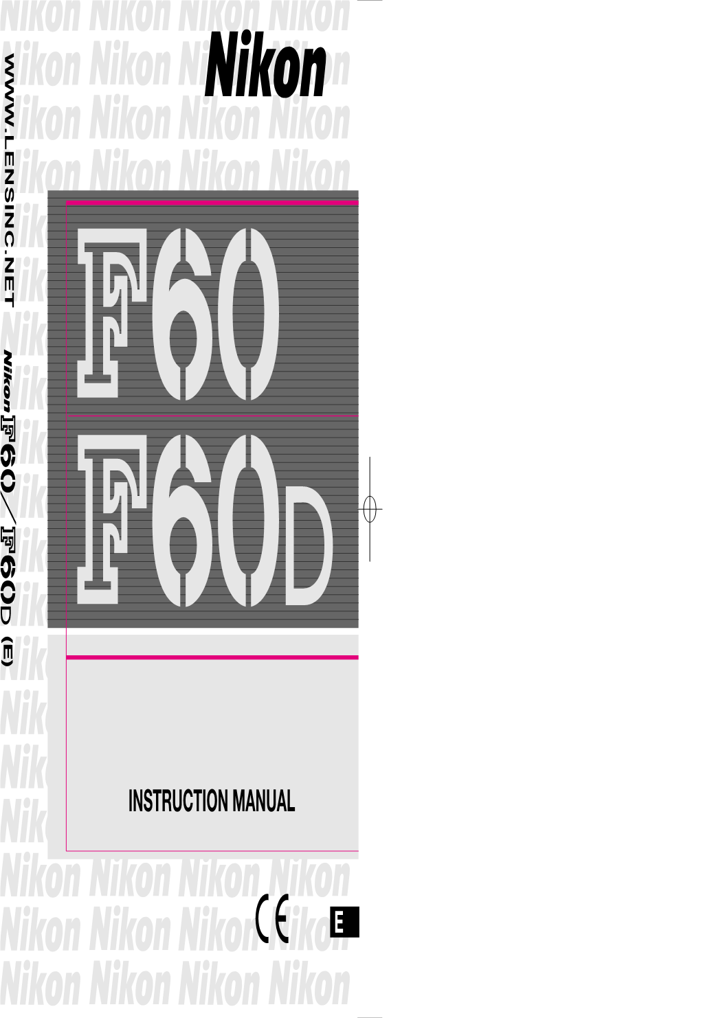 Nikon F60 Instruction Manual