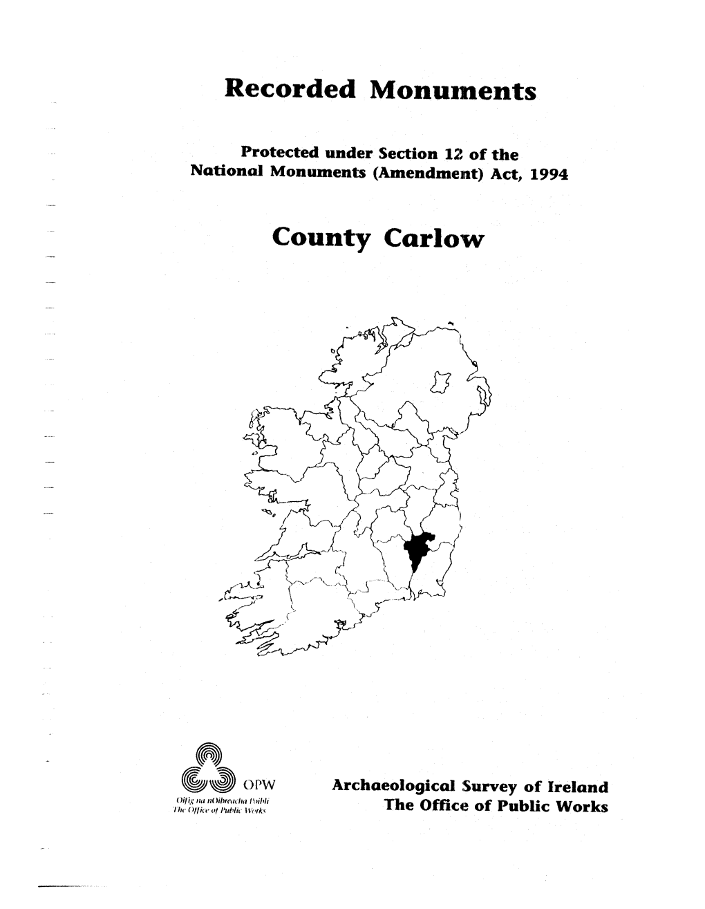 Recorded Monuments County Carlow