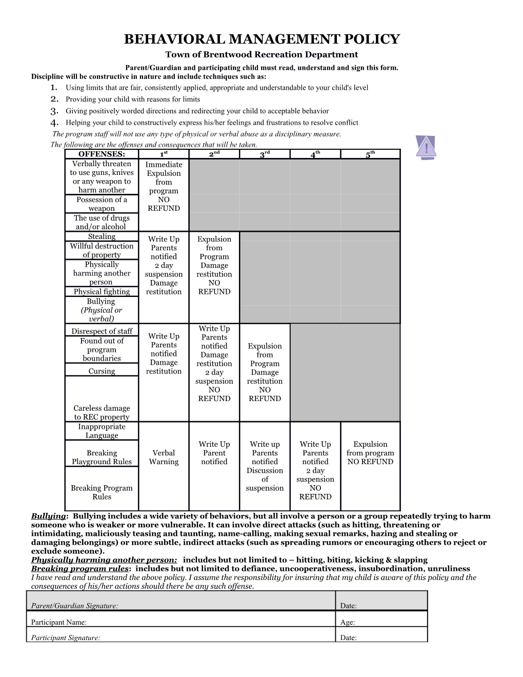 Discipline Will Be Constructive in Nature and Include Techniques Such As