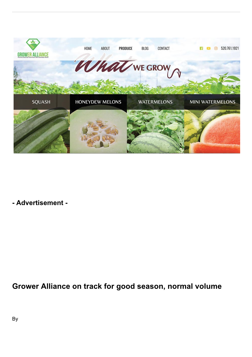 Grower Alliance on Track for Good Season, Normal Volume