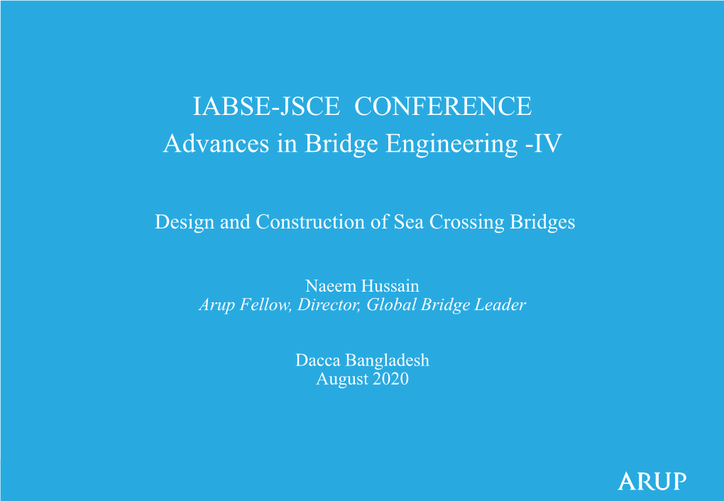 IABSE-JSCE CONFERENCE Advances in Bridge Engineering -IV