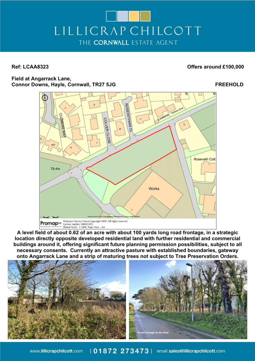LCAA8323 Offers Around £100000 Field at Angarrack Lane