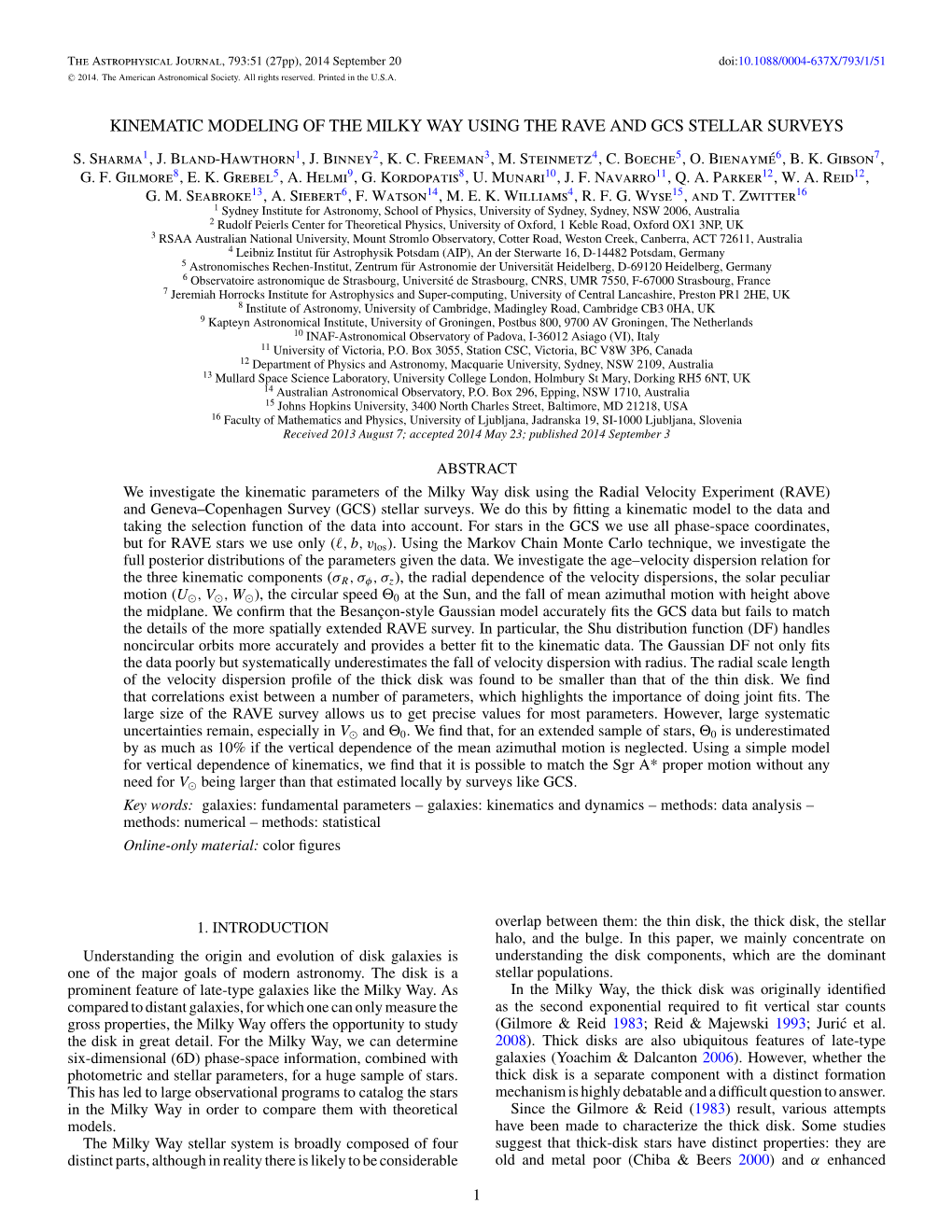 Kinematic Modeling of the Milky Way Using the Rave and Gcs Stellar Surveys