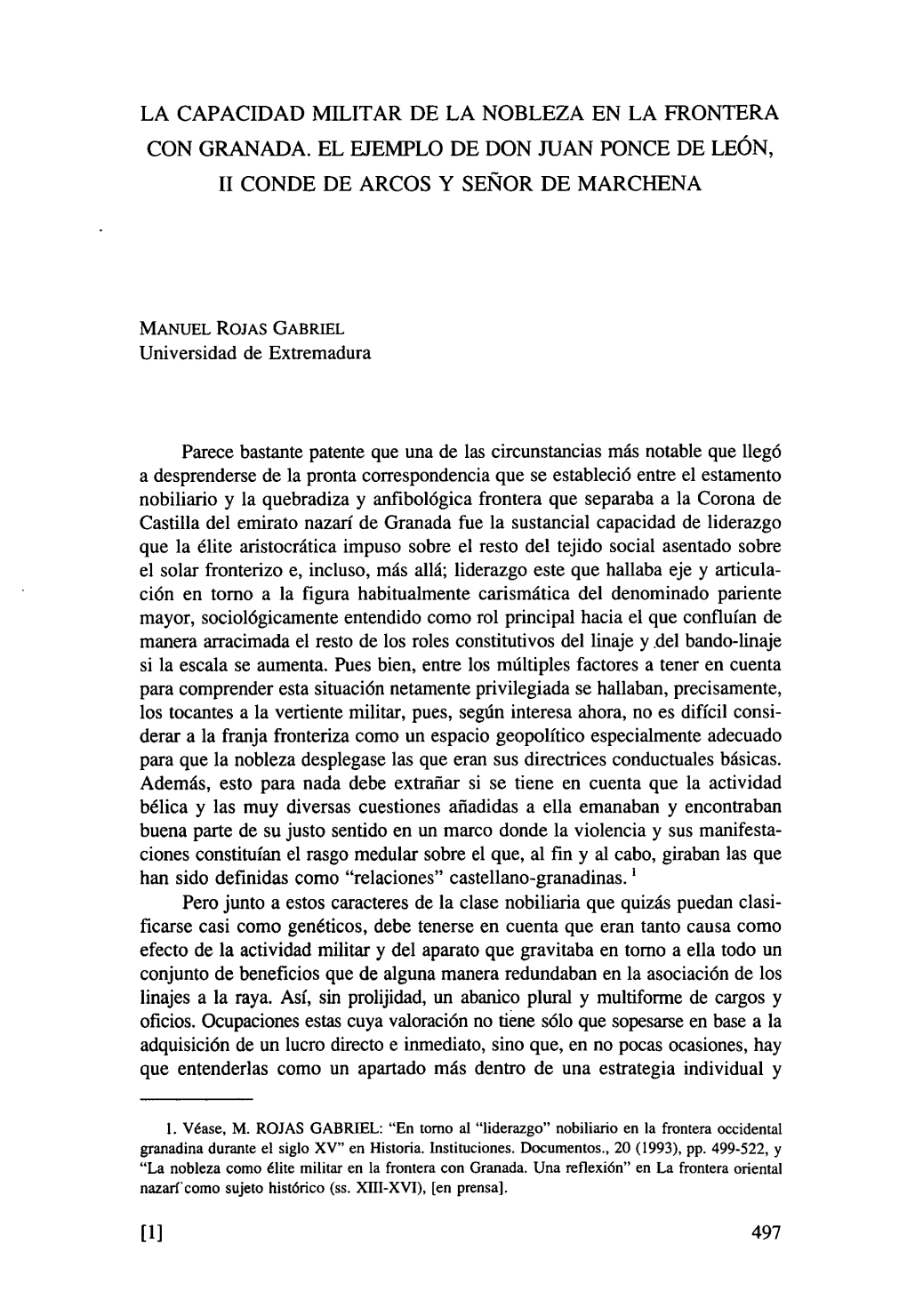 La Capacidad Militar De La Nobleza En La Frontera Con Granada