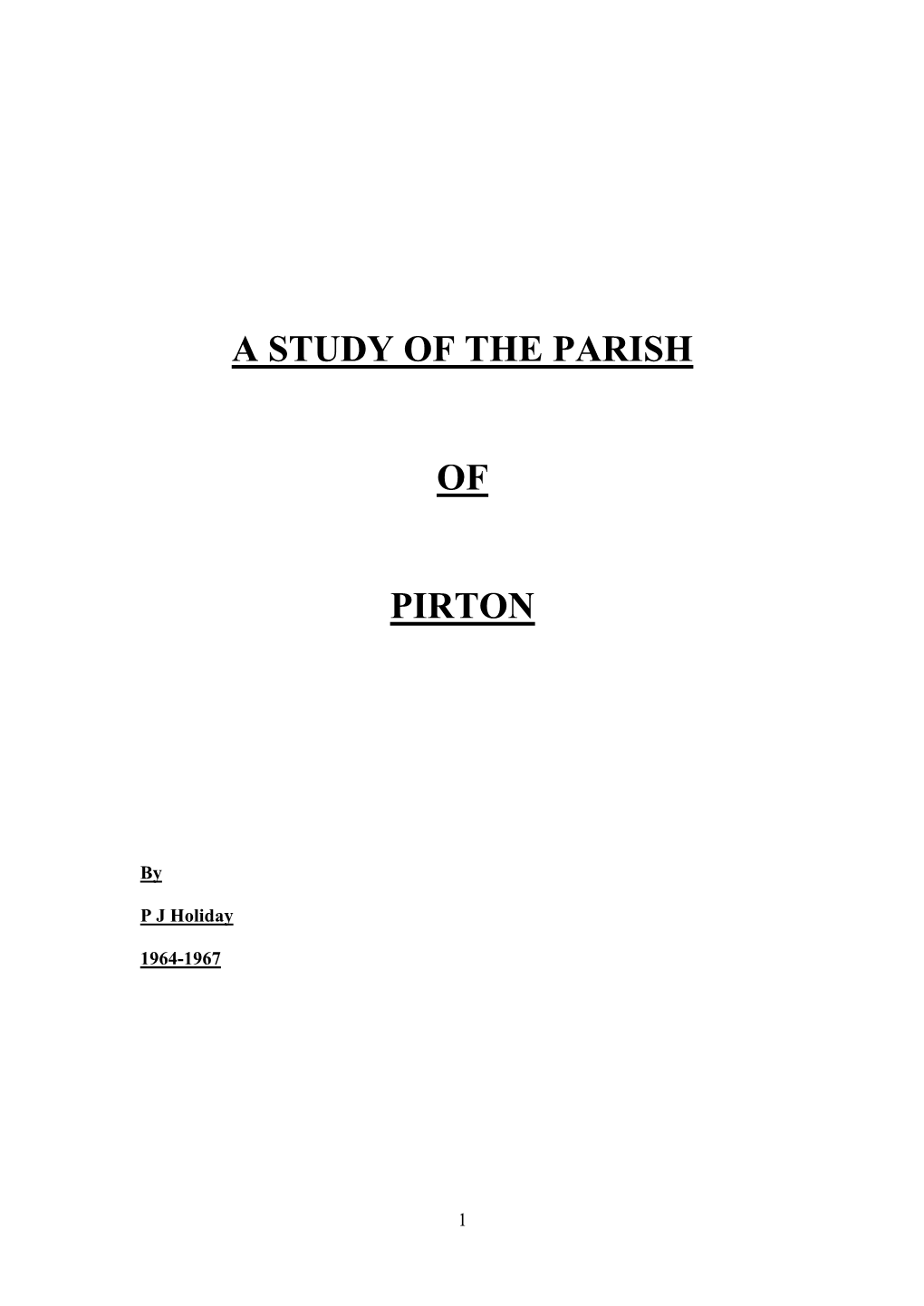 A Study of the Parish of Pirton