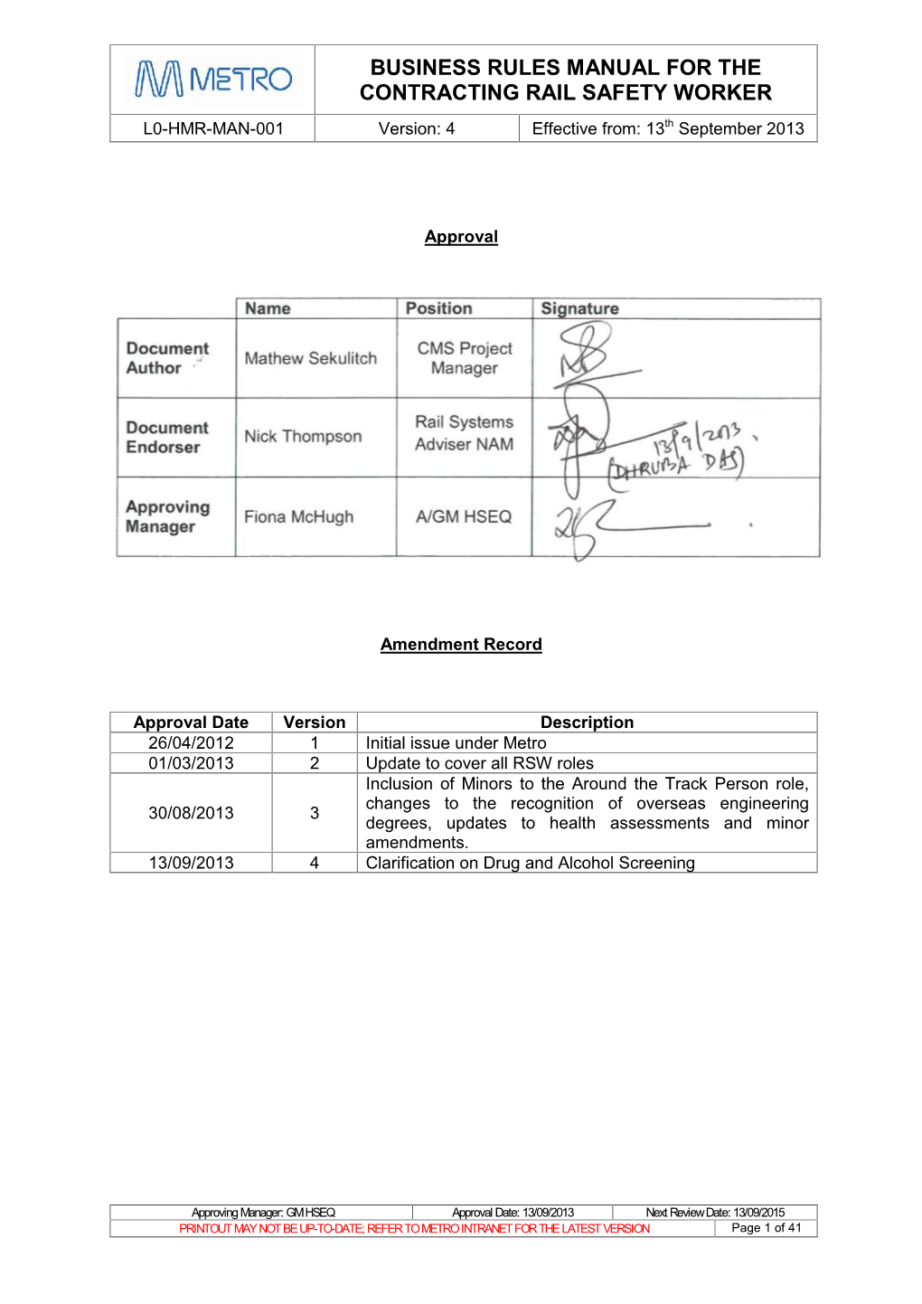 Procedure Template