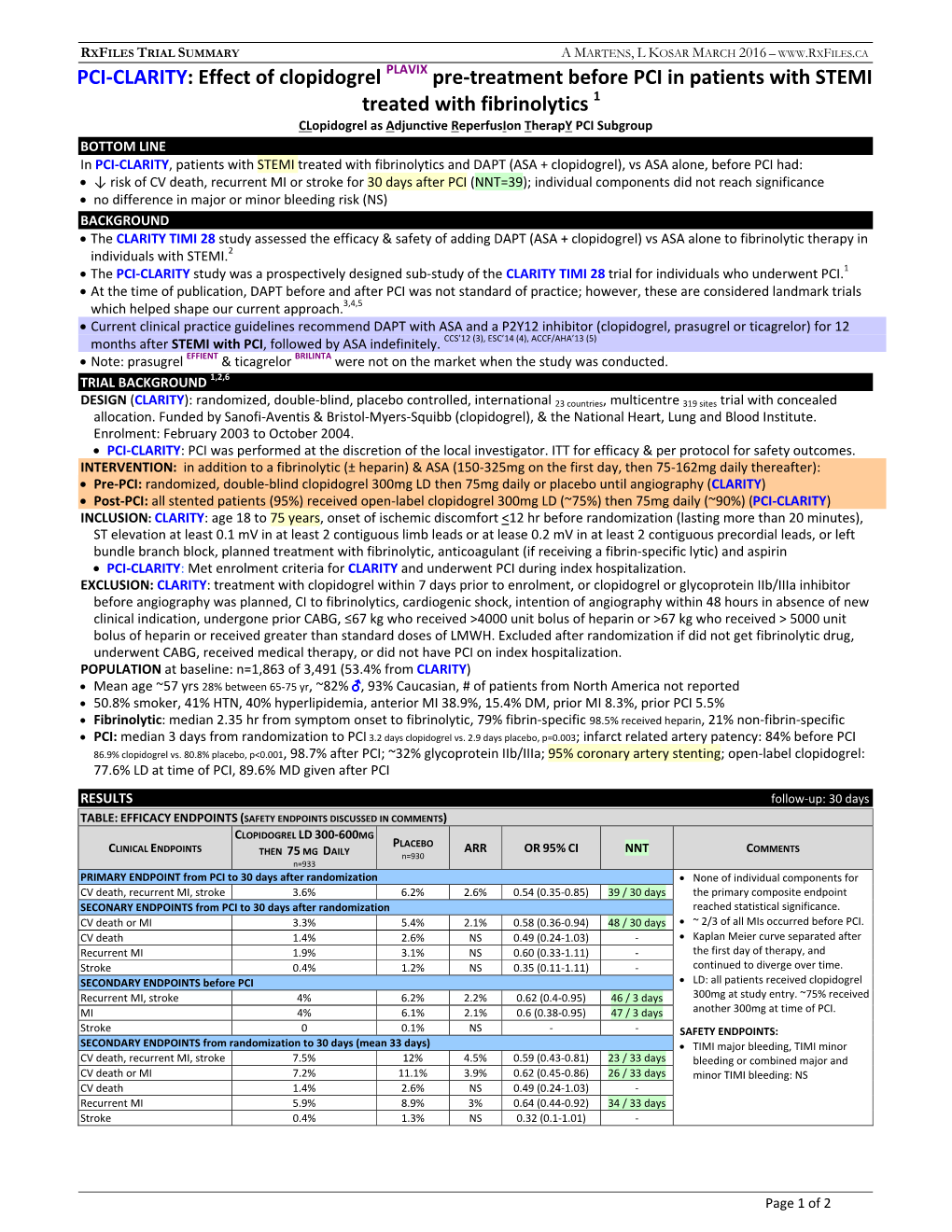 Pci-Clarity Trial Summary.Pdf